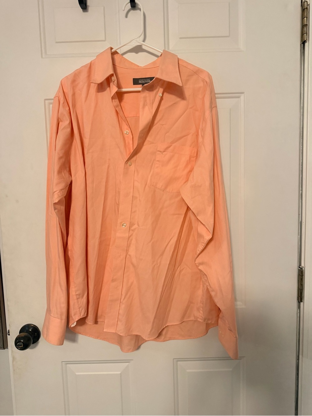 Kenneth Cole Reaction Men's Peach Button-Down Dress Shirt